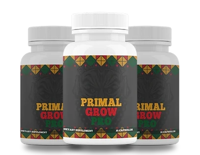 A three-bottle Primal Grow Pro render supplied in the seller&rsquo;s asset pack